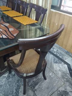 luxury dinning table with 8 solid chairs,