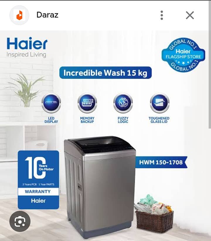 Brand New Haier Washing Machine 15 kg 0