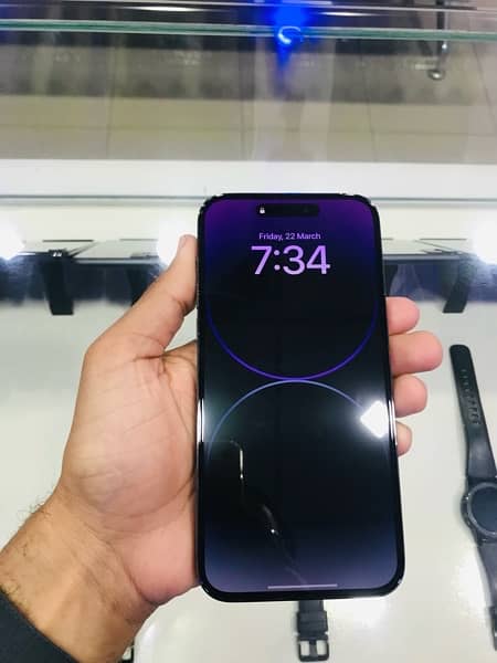 Iphone 14 pro max 256gb purple factory unlocked  both esim non active 4