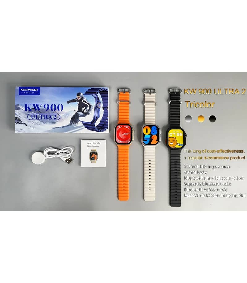 New Stock (Hot Kw900 Ultra 2.2′′ Large 240*285 HD Screen Smart Watch 3