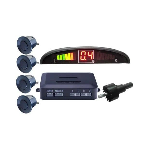 Car Parking Sensor 4 Sensors 22mm LED Backlight Display Reverse Ba 12