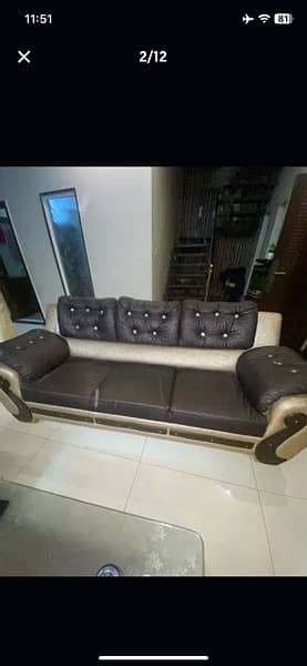 King Size Sofa Set With Table good condition 0