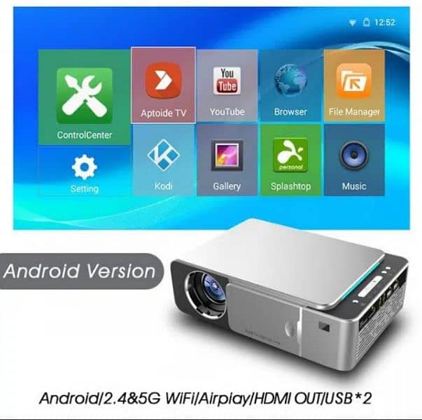 Pro T6 Android 10.0 V Wifi Smart Optional Support 1080p Hd projector - 1