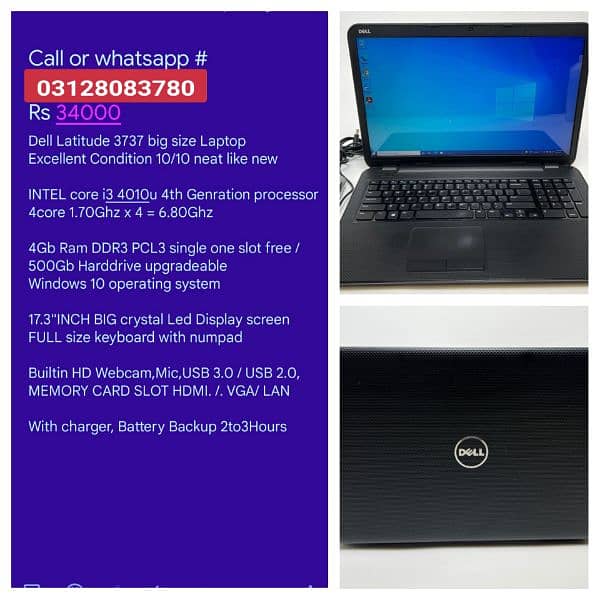 Laptops available in low prices contact or WhatsApp no 03128O83780 2
