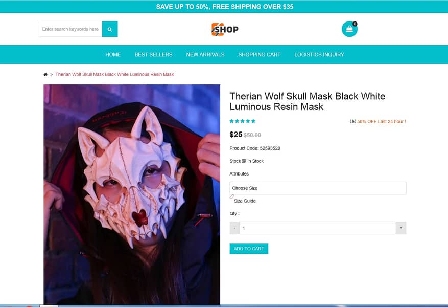 Half Face Masquerade Party Skull Bone Werewolf Cosplay Halloween Mask 1