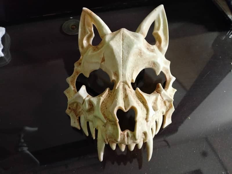 Half Face Masquerade Party Skull Bone Werewolf Cosplay Halloween Mask 3