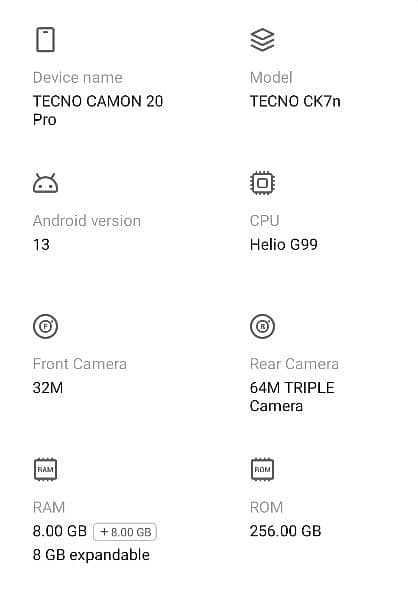 Techno Camon 20 Pro 8/256 10/10 Condition 3