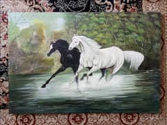beautiful horse oil painting on canvas