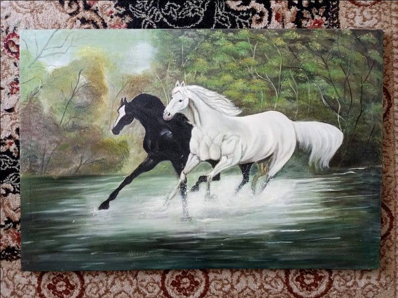 beautiful horse oil painting on canvas 0