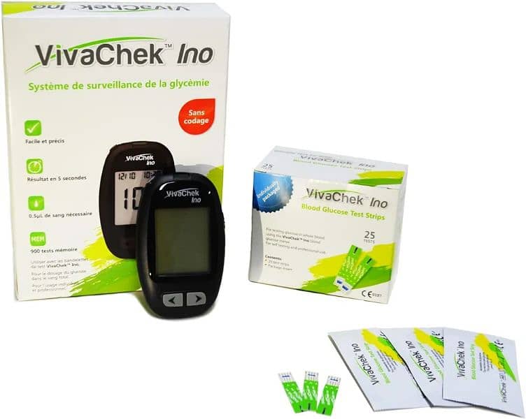 VivaChek Ino Blood Glucose Monitor + 60 Test strips/Vivashic Inu 0