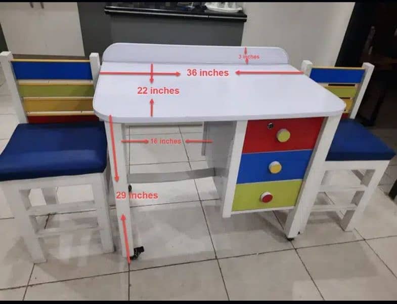 Study and Laptop Table with Two Chairs 1