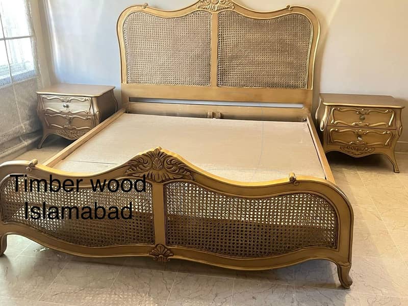 French cane bed set 0