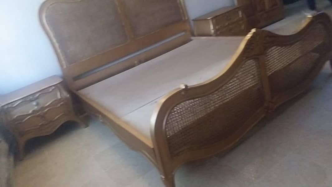 French cane bed set 4
