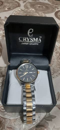 Crysma Watch Made in Japan Stanless Steel, Water proof, box pack