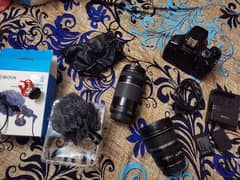 Canon Eos 750d with 10-22mm+40mm+75-300mm lenses+mic+tripod (Read Add)