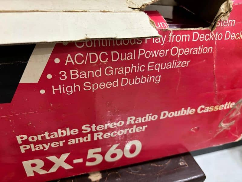 Japanese Made| Box packed | RX-560 Double Cassette Player| 9