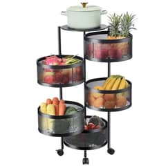 Premium Round Metal Trolley, Kitchen Trolley, Storage Rack, cart