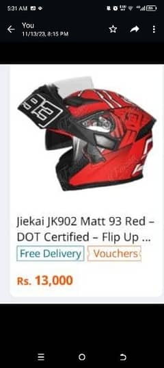 jeikei dot approved helmet with delivery