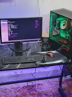 PC setup with table and chair