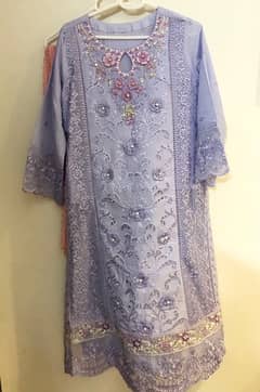 Lawn embroidered 3D dress of Noor by Sadia Asad