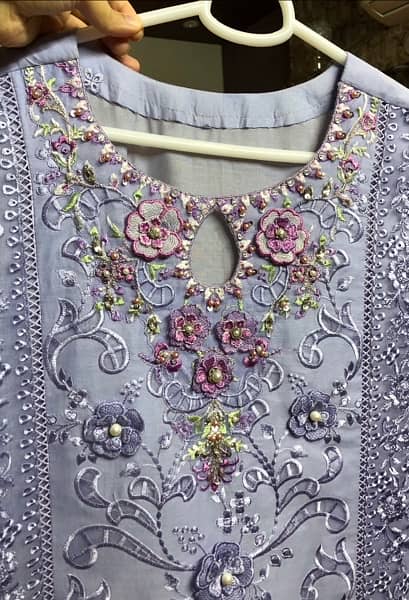 Lawn embroidered 3D dress of Noor by Sadia Asad 1