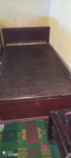 Original black wood single Bed