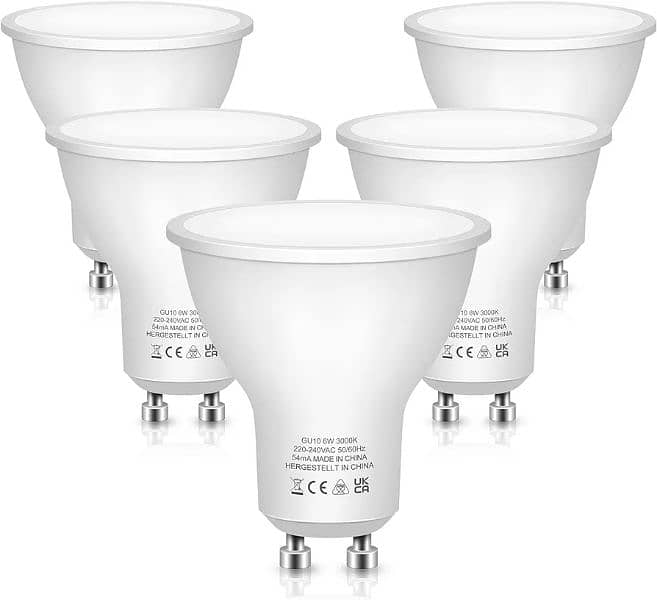 Fulighture GU10 LED Bulbs [5 Pack], Warm White, 6W Spotlight Bulb 0