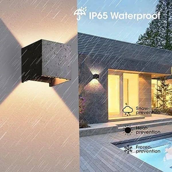 OOWOLF MODERN SET OF 4 LED WALL LIGHTS OUTDOOR 5