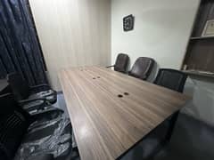 Office Furniture table with lasania sheet and 5 revolving good chairs