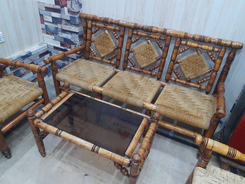 8 seater Peerha sofa and wooden dining table with 6 chairs 1