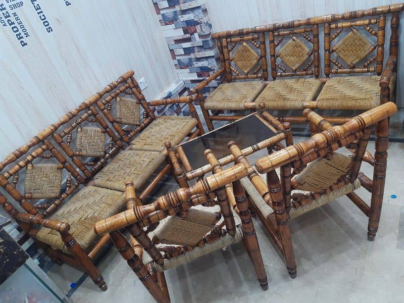 8 seater Peerha sofa and wooden dining table with 6 chairs 4