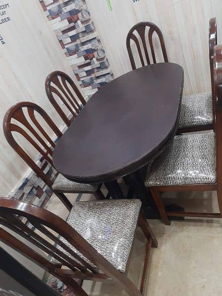 8 seater Peerha sofa and wooden dining table with 6 chairs 7