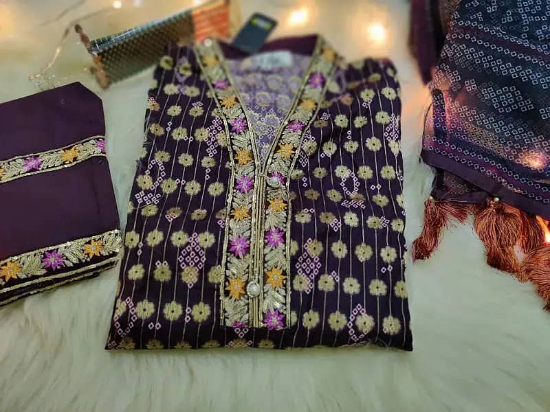 3 Peice Ladies womens suit | Lawn stitched suites | Summer collection 1