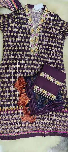 3 Peice Ladies womens suit | Lawn stitched suites | Summer collection 5