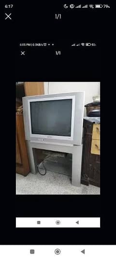 Philips 21 inches TV with glass trolley