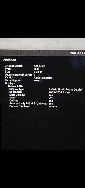 MacBook Air M2 2022 16GB 512GB 13.6" Display CTO Model A2681 8
