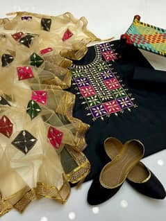 casual dress/Embroidery unstitched ladies suit/Eid collection 2024