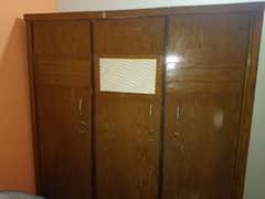 3 door almari good condition akhroot wood ki almari hy