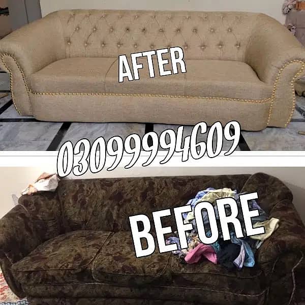 SOFA POHSISH IN LAHORE / SOFA REPAIR /SOFA CUM BED 1