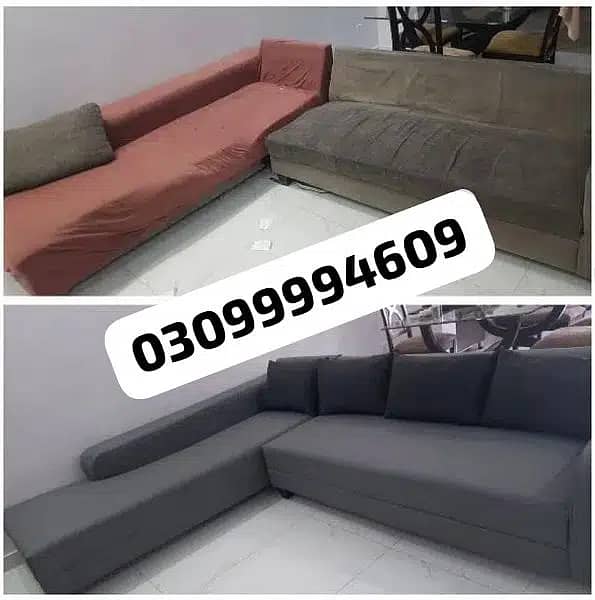 SOFA POSHISH IN LAHORE / SOFA REPAIR /SOFA CUM BED 8