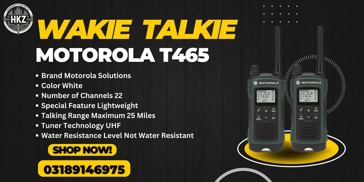 Walkie Talkie | Wireless Set Official Motorola T465 / Two Way Radio 0