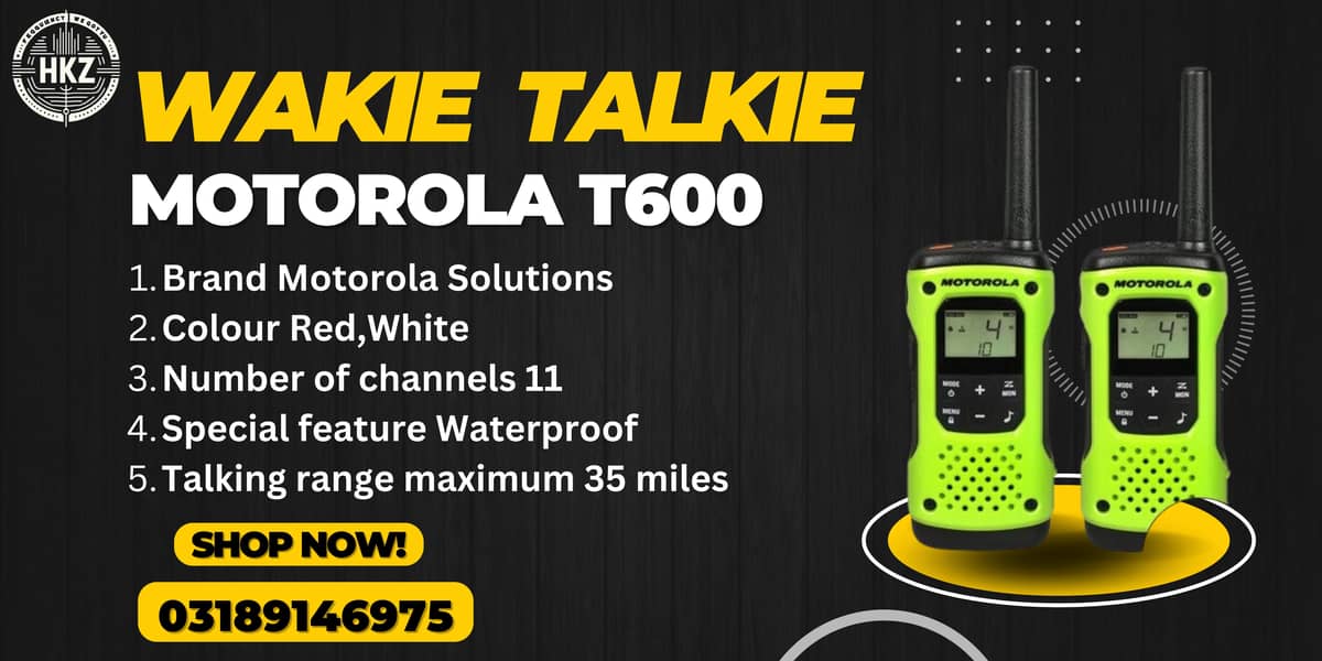 Walkie Talkie | Wireless Set Official Motorola T600/Two Way Radio 0