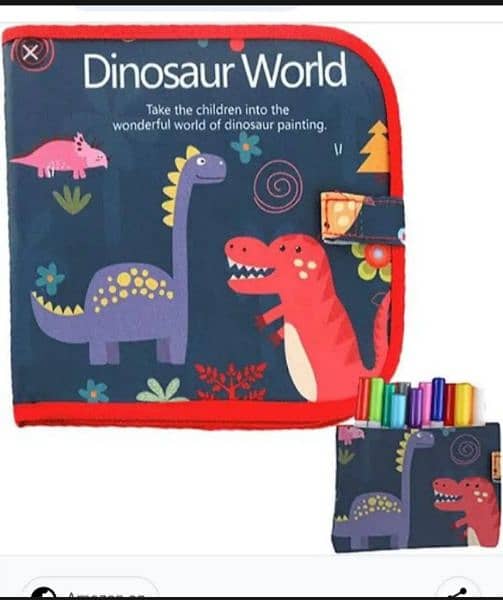 Doodle Dinosaur Drawing & Painting Book with 3 Washable Pens 2