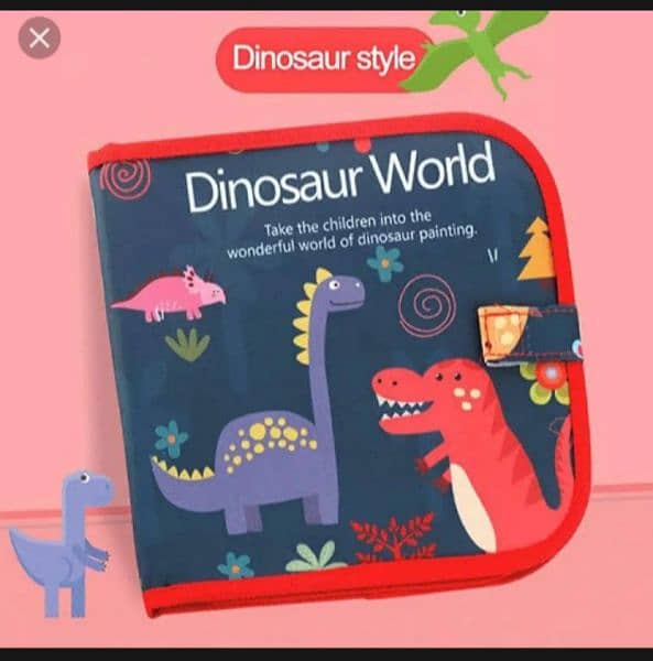 Doodle Dinosaur Drawing & Painting Book with 3 Washable Pens 3
