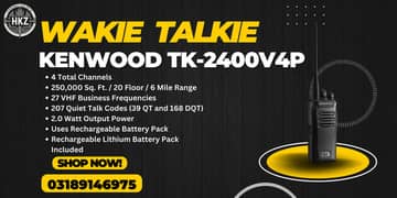 Walkie Talkie | Wireless Set Kenwood TK-2400V4P/Two Way Radio