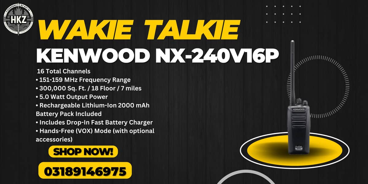 Walkie Talkie | Wireless Set Official Kenwood NX-240V16P Two Way Radio 0
