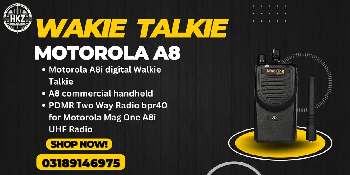 Walkie Talkie | Wireless Set Official Motorola A8/Two Way Radio 0