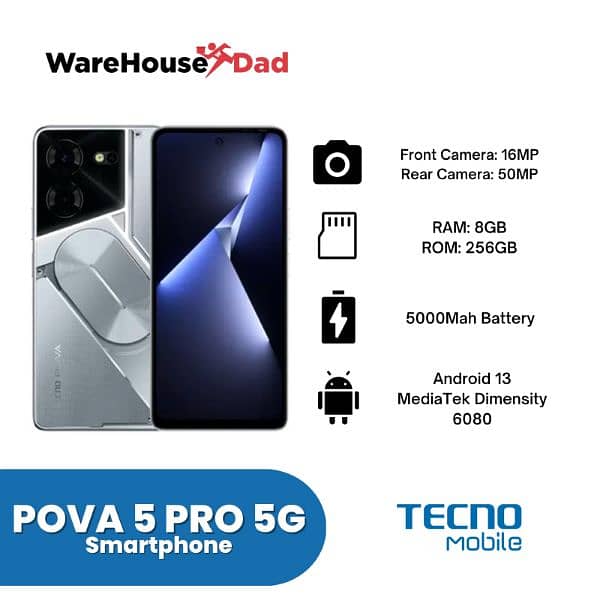 Tecno Pova 5 pro gaming KinG available PTA Approved just Box open 0