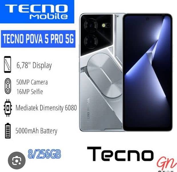 Tecno Pova 5 pro gaming KinG available PTA Approved just Box open 1