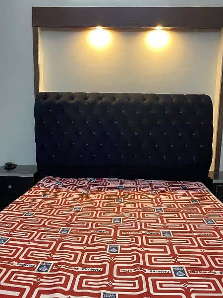 Double Bed(without mattress)with dress table and two sofa type chairs 1